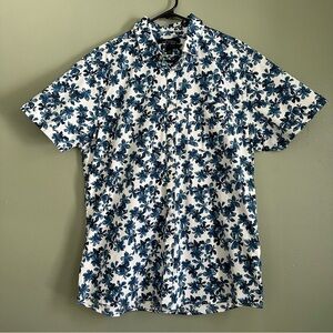 Marc Anthony Floral Patterned Slim-Fit Button-Down Men’s Casual Shirt - Large